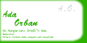 ada orban business card